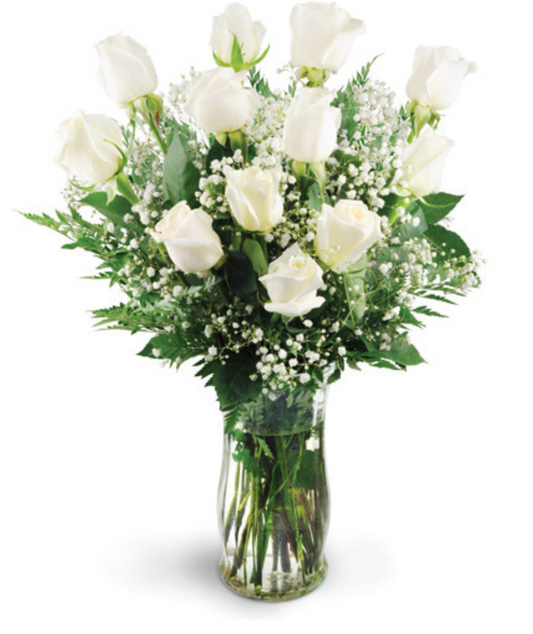 Dozen White Rosese